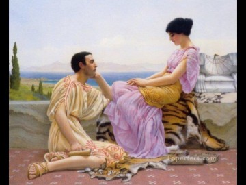  classicist Canvas - Youth and Time 1901 Neoclassicist lady John William Godward